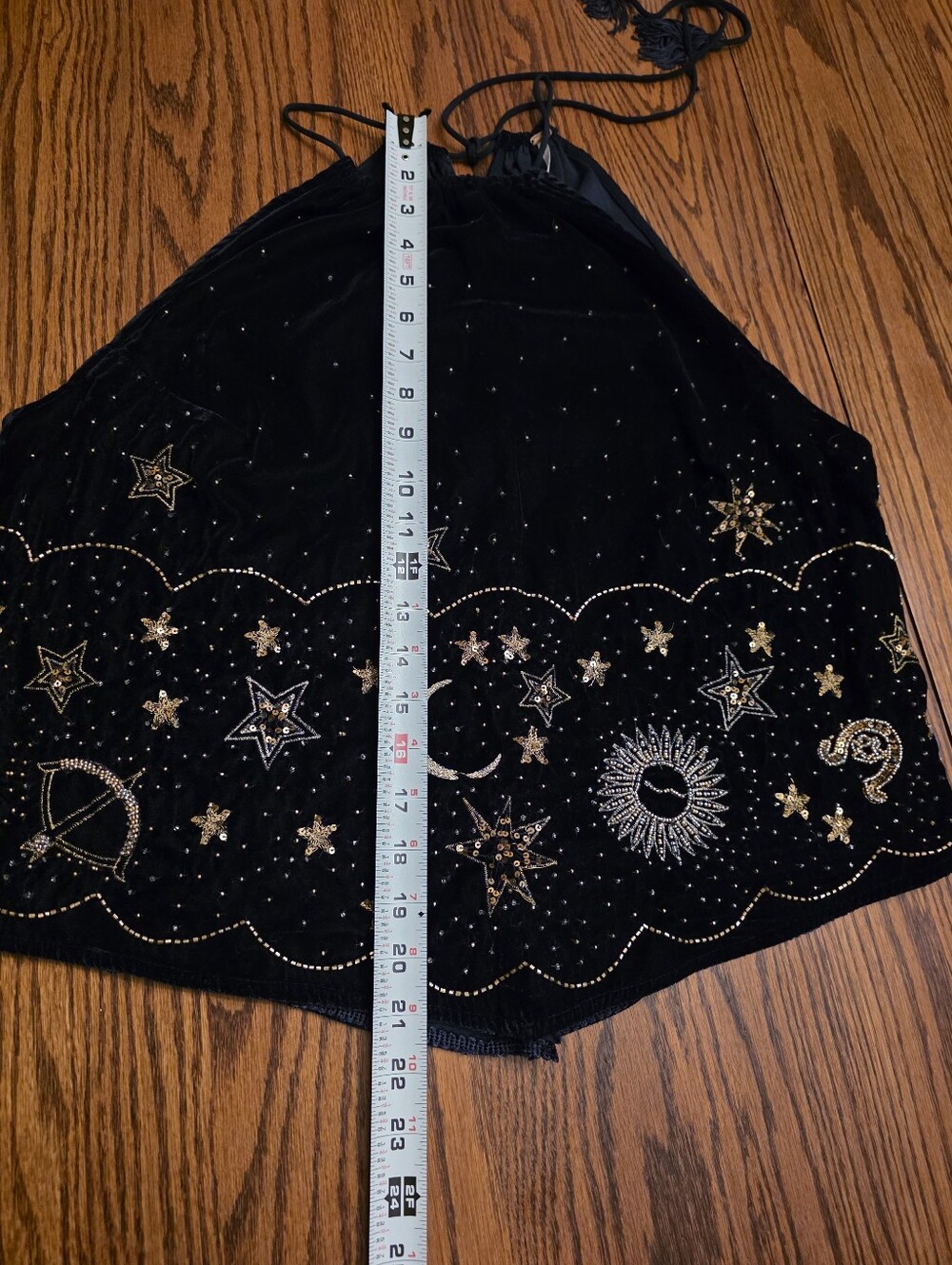 Free People Midnight Magic Beaded Moon Star Velvet Celestial Halter Tank Top L - Picture 11 of 12